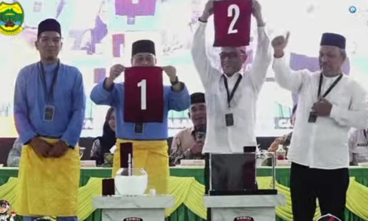 KPU Lingga Tetapkan Nomor Urut Pilkada Lingga: Nizar-Novrizal Nomor 1, Awe-Ishak Nomor 2